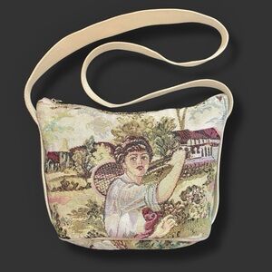 v i n t a g e :: Rare Woven Tennis Tapestry Shoulder Bag